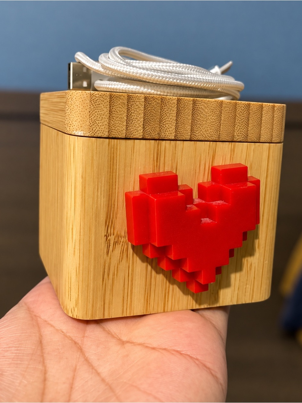 Lovebox Love Note Messenger Bamboo Digital Message Box Red Heart